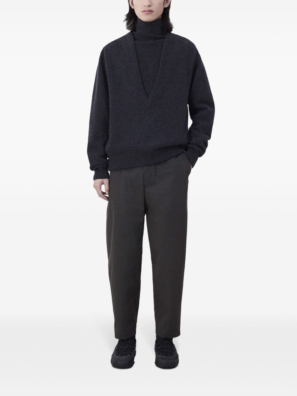 Maison-Kitsune LEMAIRE Carrot Tapered Trousers Brown Men Tapered Pants