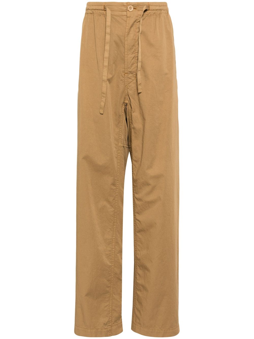 Maison-Kitsune LEMAIRE multi-topstitch Taekwondo Trousers Brown Men Tapered Pants