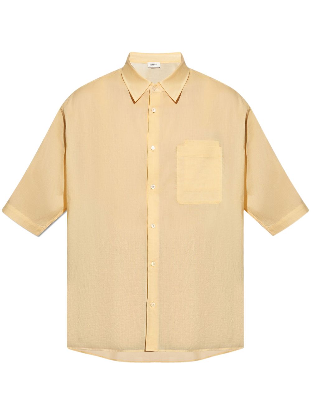 Maison-Kitsune Shirts Men LEMAIRE double-pocket Cotton Shirt Yellow