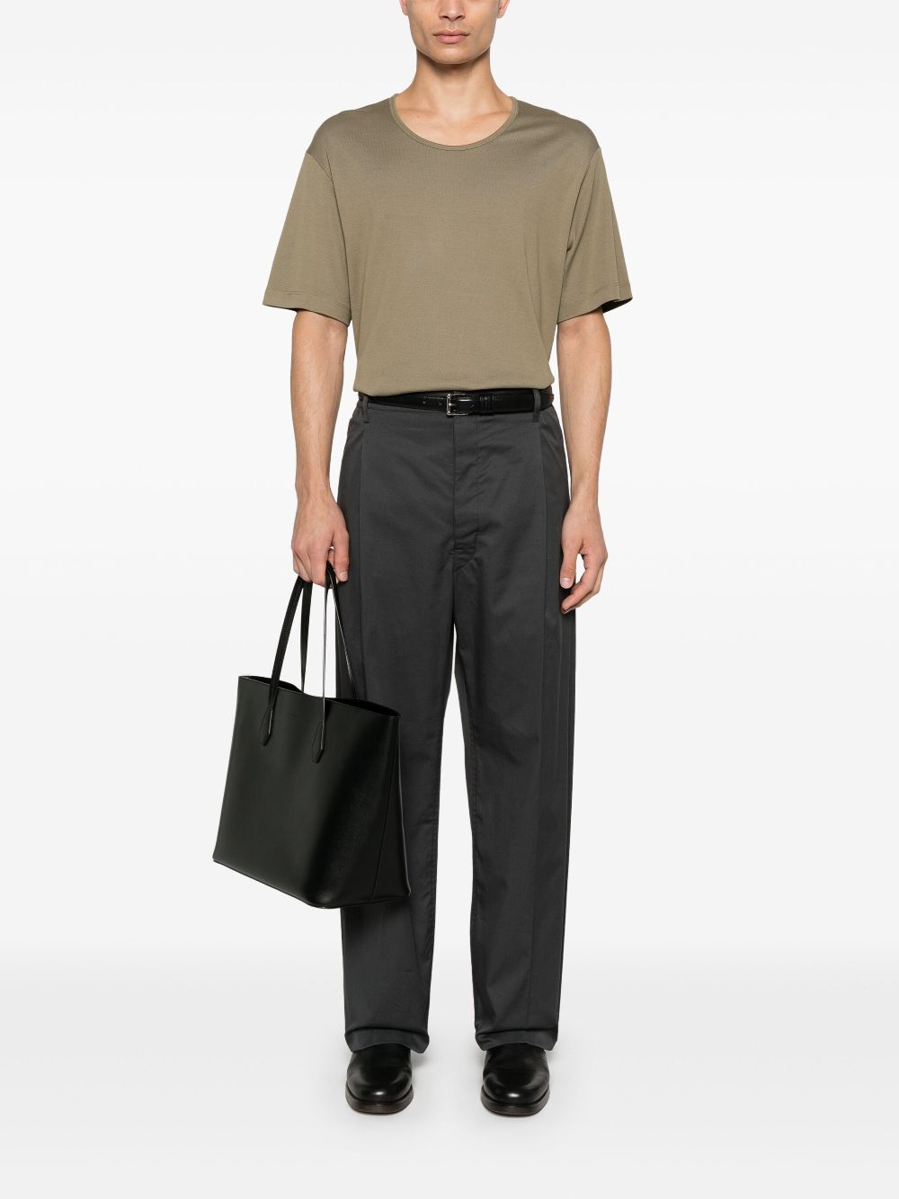 Maison-Kitsune LEMAIRE U-neck T-shirt Green Men T-Shirts