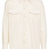 Maison-Kitsune Shirts Men LEMAIRE straight-collar Cotton Shirt Neutrals