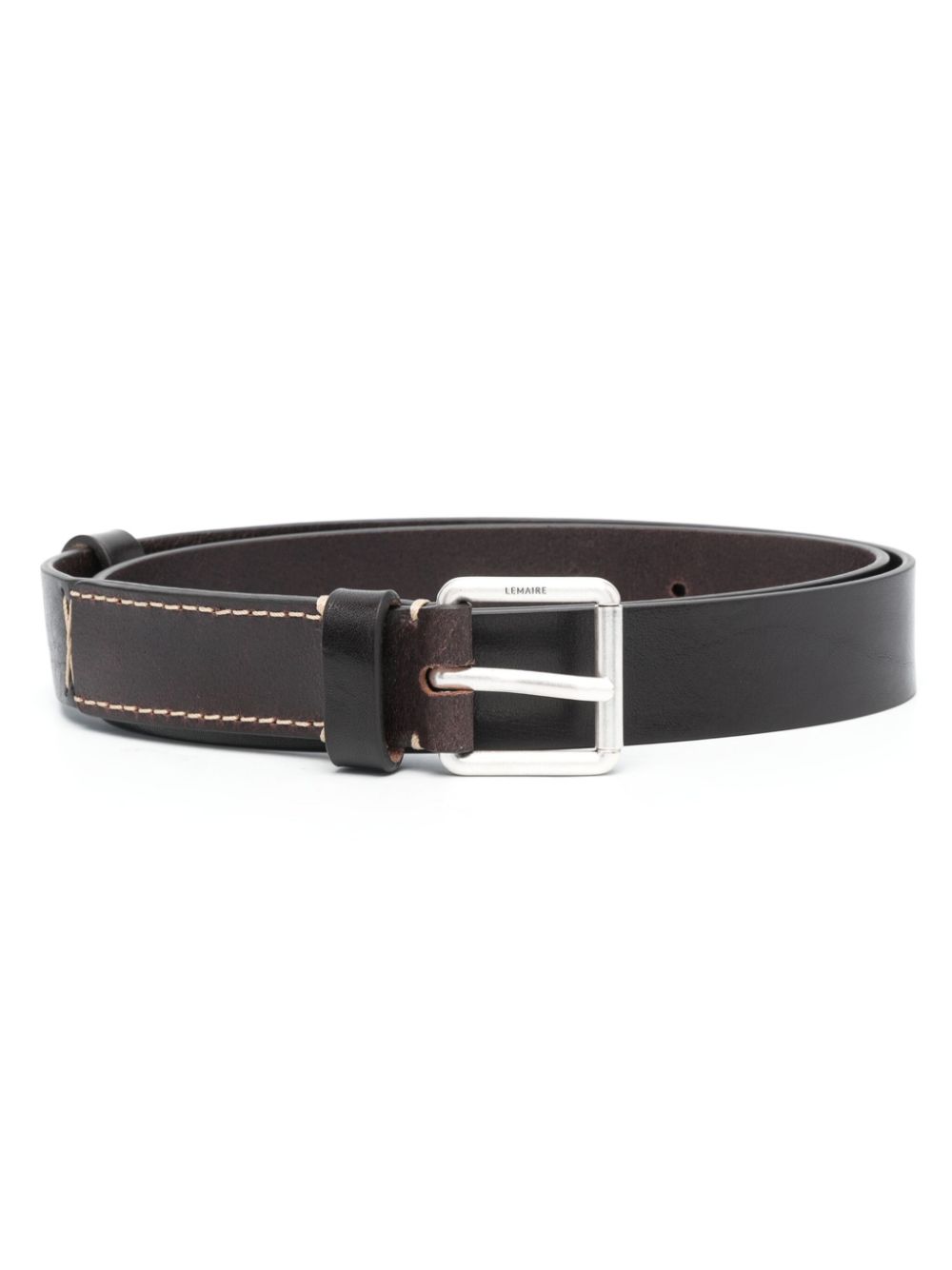 Men Belts Maison-Kitsune LEMAIRE logo-engraved Leather Belt Brown