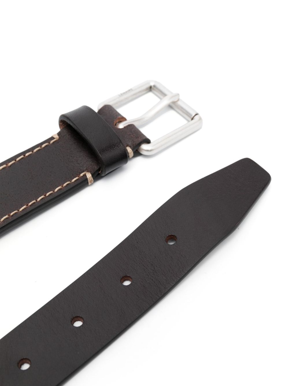 Men Belts Maison-Kitsune LEMAIRE logo-engraved Leather Belt Brown