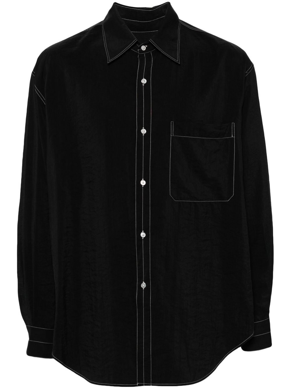 LEMAIRE long-sleeved Shirt Black Maison-Kitsune Men Shirts