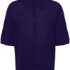 LEMAIRE fine-knit Cotton Shirt Purple Maison-Kitsune Men Shirts