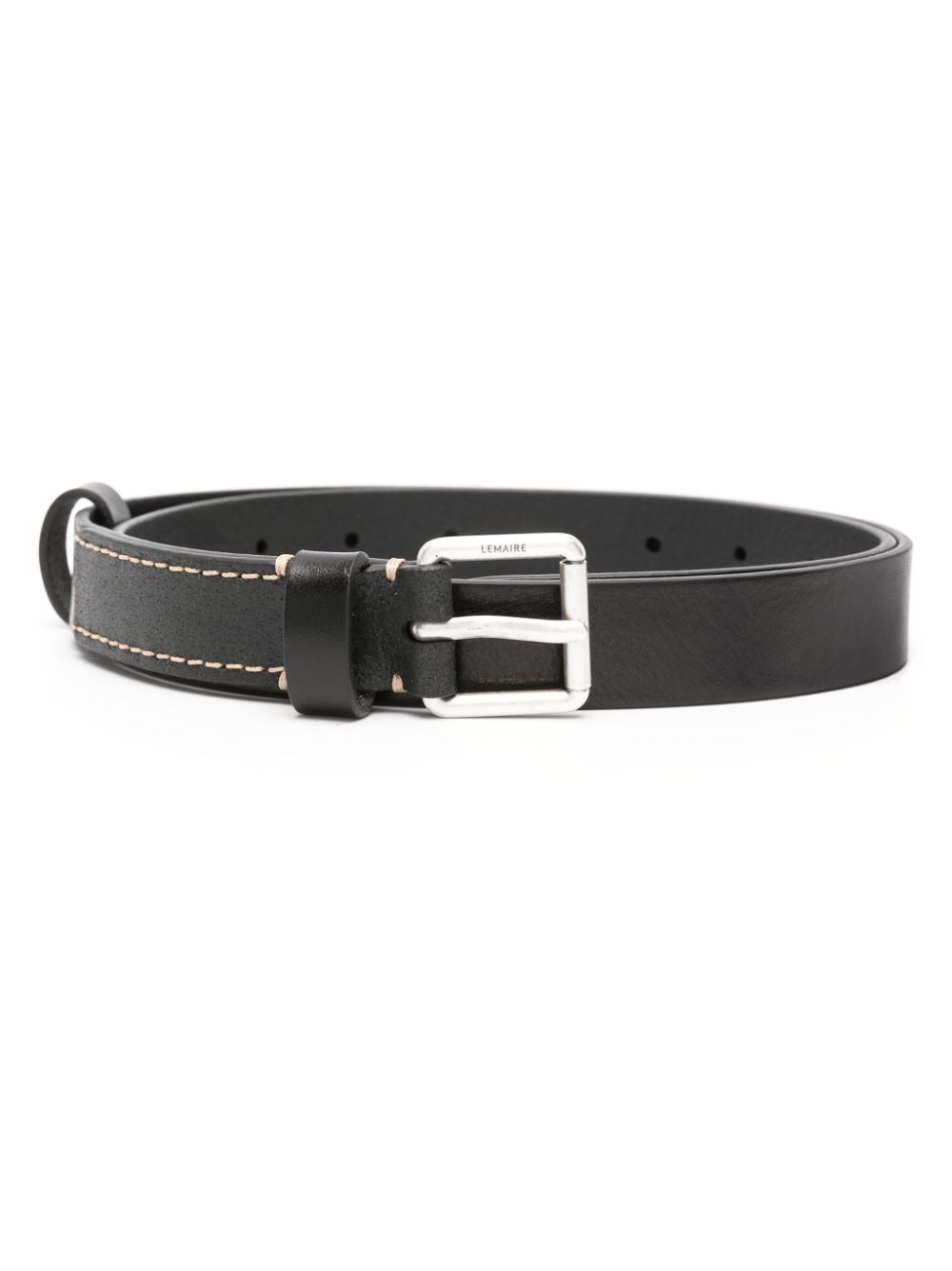 Men Belts Maison-Kitsune LEMAIRE contrast-stitching Reversible Leather Belt Black