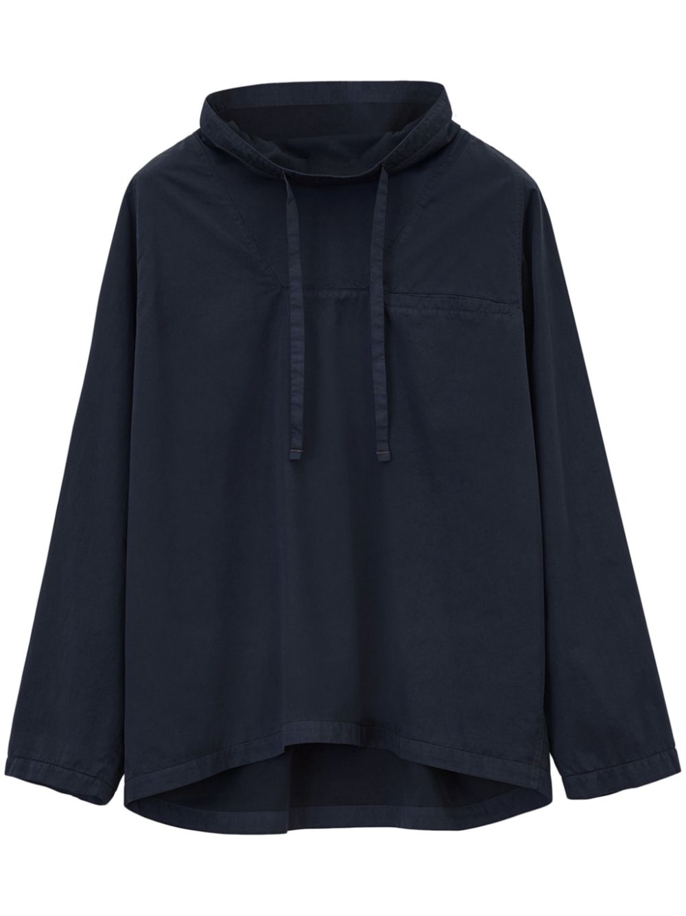 LEMAIRE Drawstring long-sleeve Shirt Black Maison-Kitsune Men Shirts
