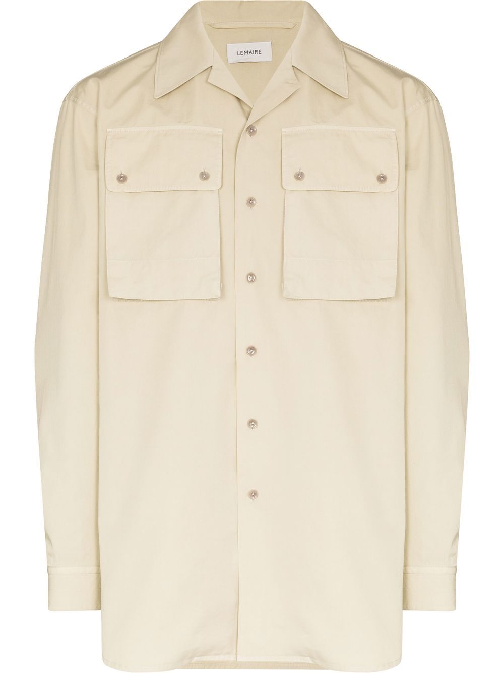 LEMAIRE flap-pocket Cotton Shirt Neutrals Maison-Kitsune Men Shirts