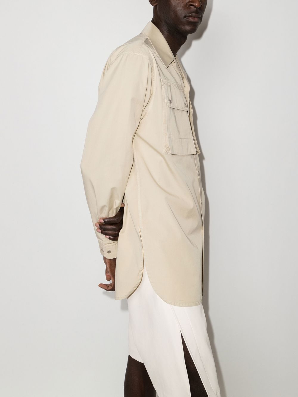 LEMAIRE flap-pocket Cotton Shirt Neutrals Maison-Kitsune Men Shirts