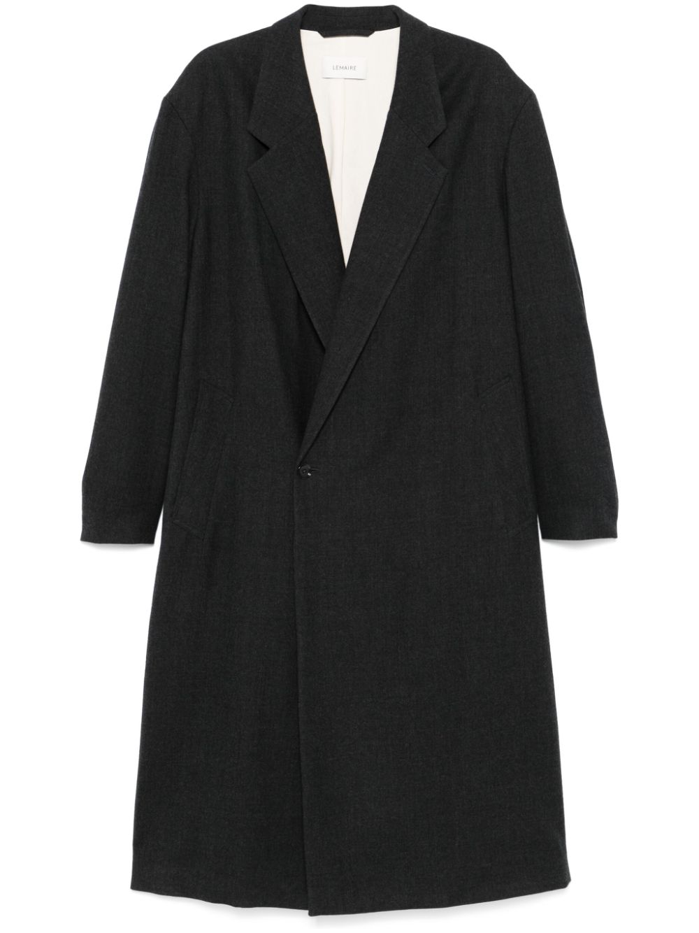 Maison-Kitsune Double Breasted Coats Men LEMAIRE double-breasted Coat Grey