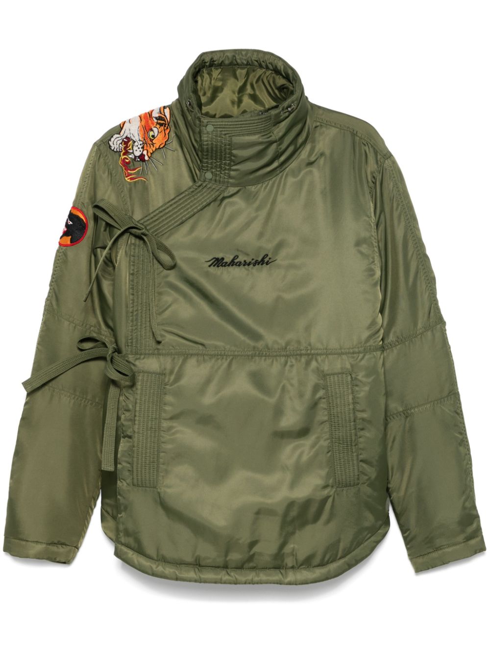 Maison-Kitsune Down Jackets Men Maharishi Tibetan Panther Jacket Green