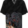 Maharishi Cyber Skeleton Camp Collar Shirt Black Men Shirts Maison-Kitsune
