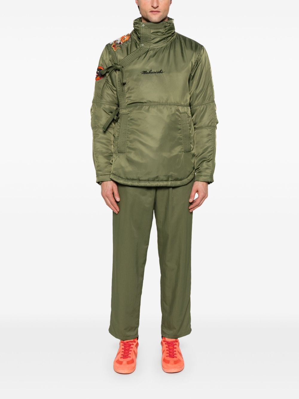 Maison-Kitsune Down Jackets Men Maharishi Tibetan Panther Jacket Green