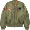 Maharishi 5345 Duality Panther MA1 Bomber Jacket Green Maison-Kitsune Men Bomber Jackets