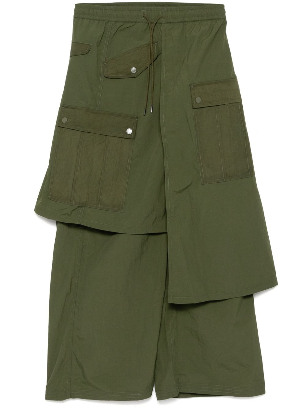 Maison-Kitsune Loose Fit Pants Men Maharishi Asym Cargo Hakama Pants Green