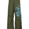 Men Loose Fit Pants Maison-Kitsune Maharishi Water Dragon Loose Trousers Green