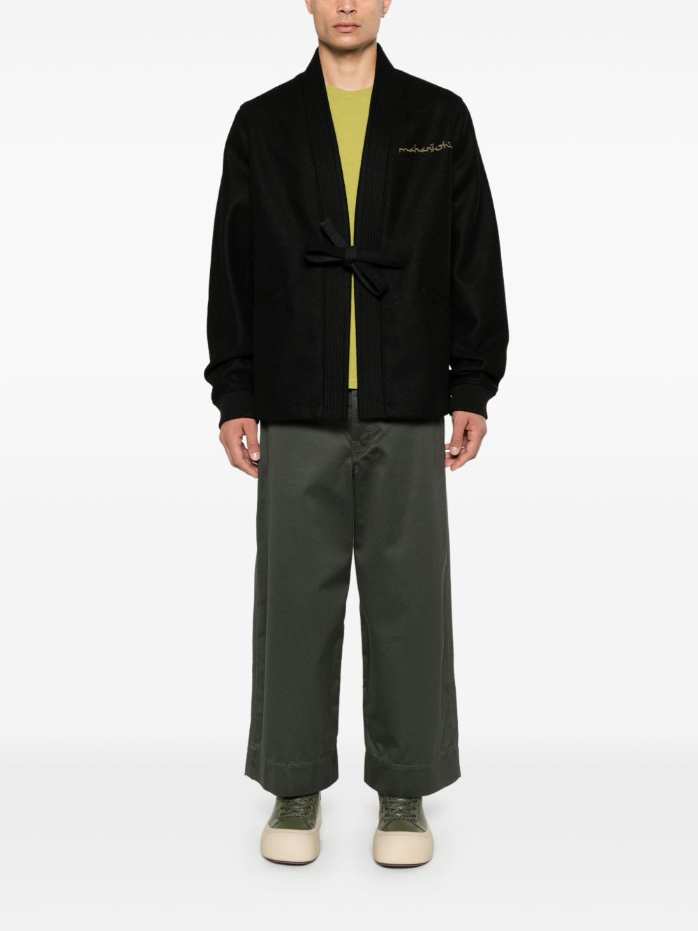 Maharishi Thar Dragon Stadium Kimono Jacket Black Men Lightweight Jackets Maison-Kitsune