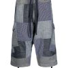 Maharishi Patchwork Cropped Shorts Blue Men Cropped Pants Maison-Kitsune