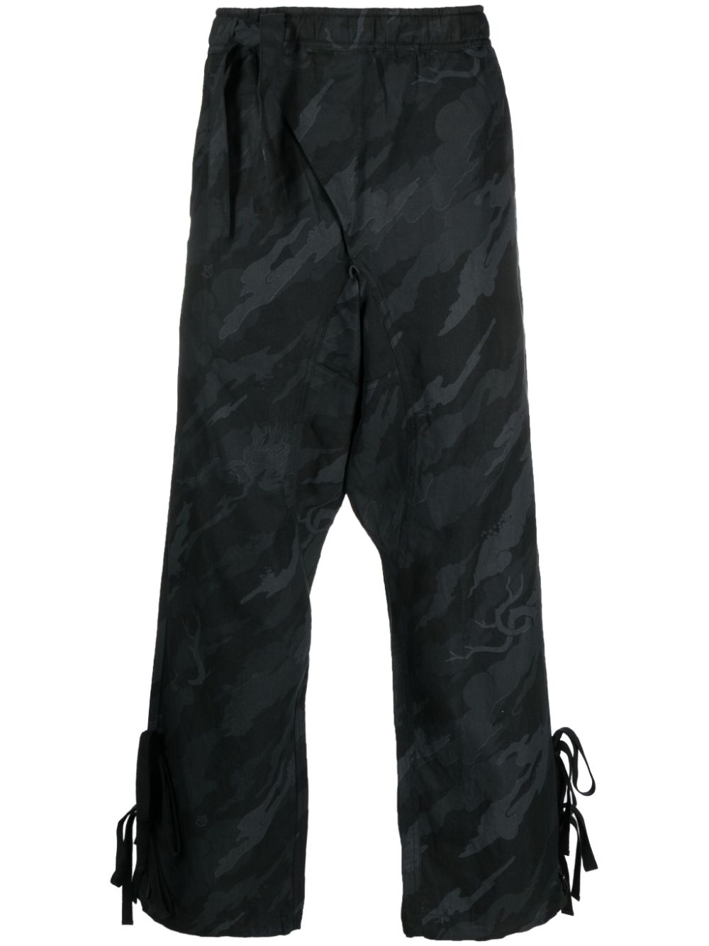 Men Regular-Fit & Straight Leg Pants Maison-Kitsune Maharishi Shinobi camouflage-pattern Track Pants Black