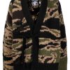 Maharishi V-neck camouflage-pattern Cardigan Black Men Cardigans Maison-Kitsune