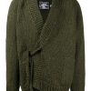 Maharishi tie-fastened Virgin Wool Cardigan Green Men Cardigans Maison-Kitsune