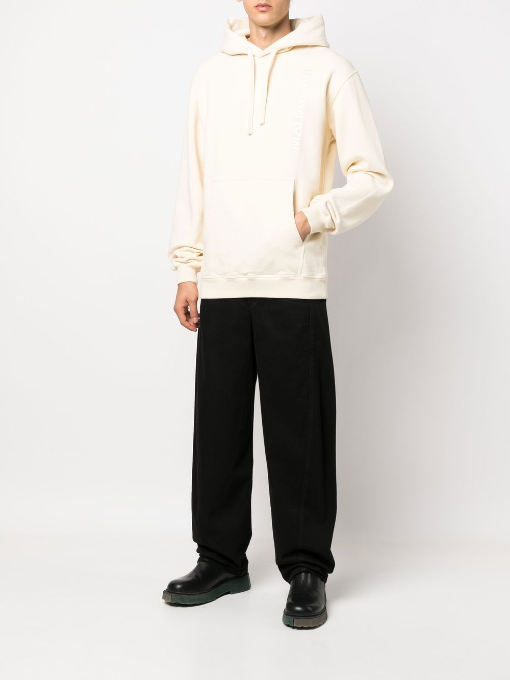 Maison-Kitsune Hoodies Men Maharishi logo-embroidered Hoodie Neutrals