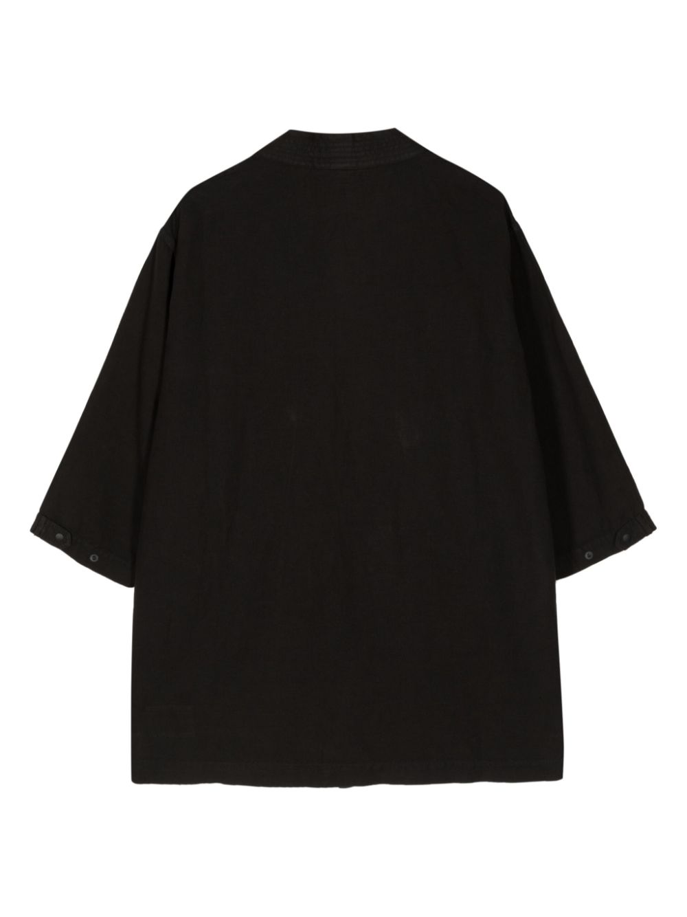 Maison-Kitsune Maharishi tie-fastening cotton-hemp Jacket Black Men Lightweight Jackets