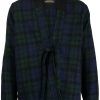 Maison-Kitsune Lightweight Jackets Men Maharishi Tartan front-tie Jacket Blue