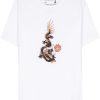 Maison-Kitsune T-Shirts Men Maharishi Original Dragon Cotton T-shirt White