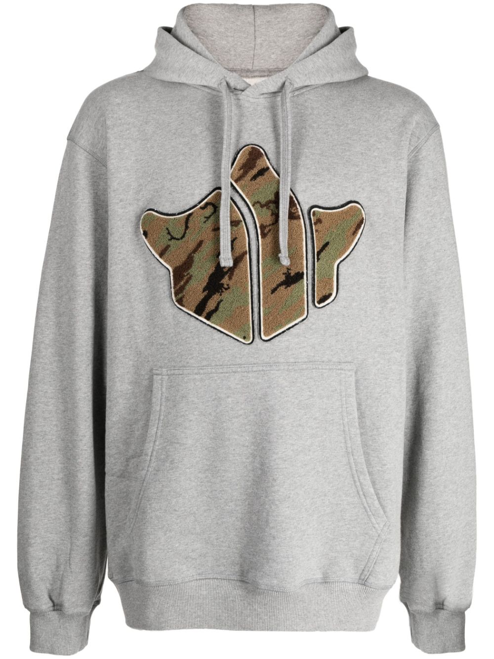 Maison-Kitsune Hoodies Men Maharishi Maha Temple Cotton Hoodie Grey
