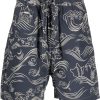 Maharishi Songkran graphic-print Shorts Blue Men Bermuda Shorts Maison-Kitsune