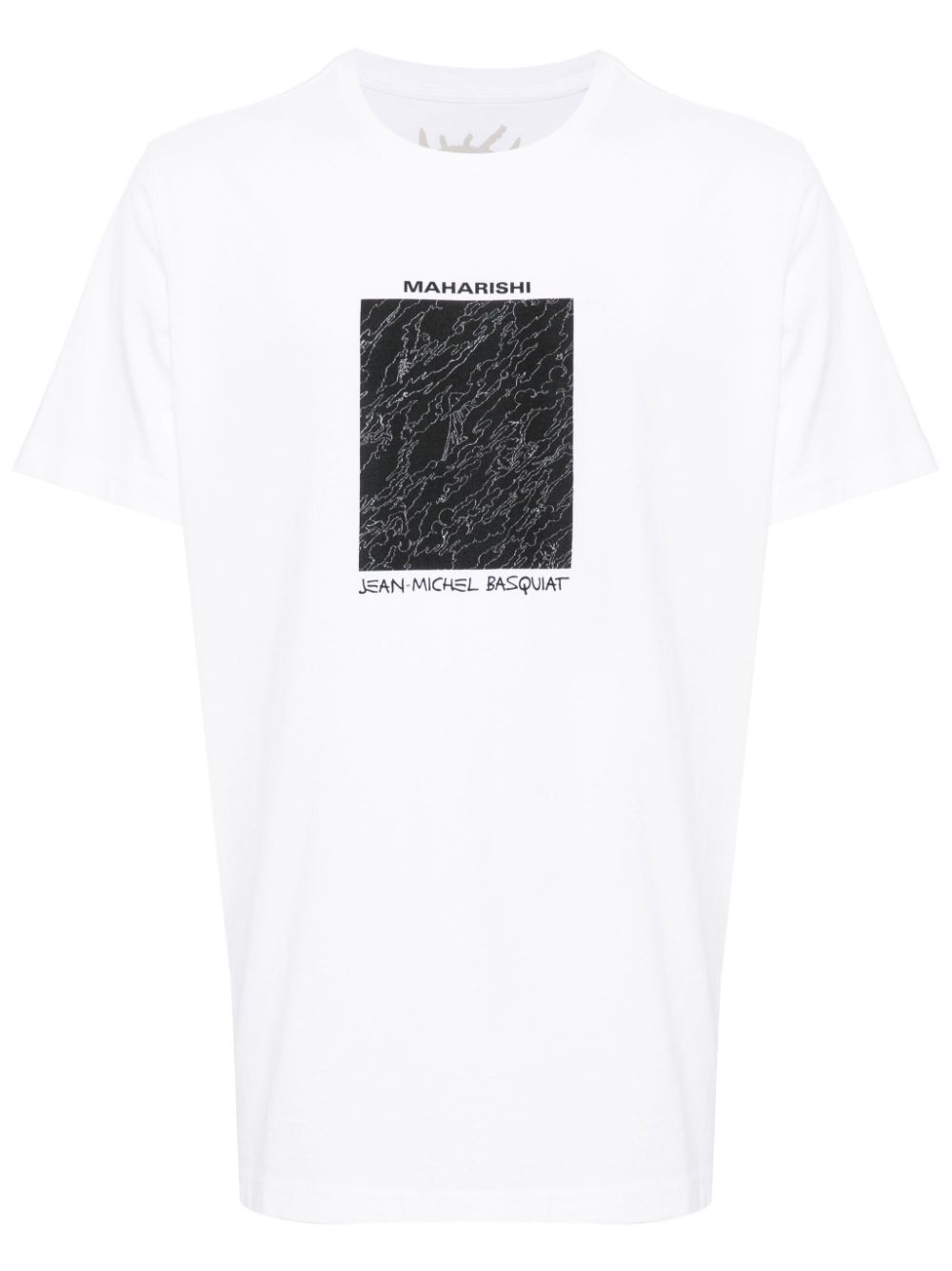 Maharishi logo-print Cotton T-shirt White Maison-Kitsune Men T-Shirts
