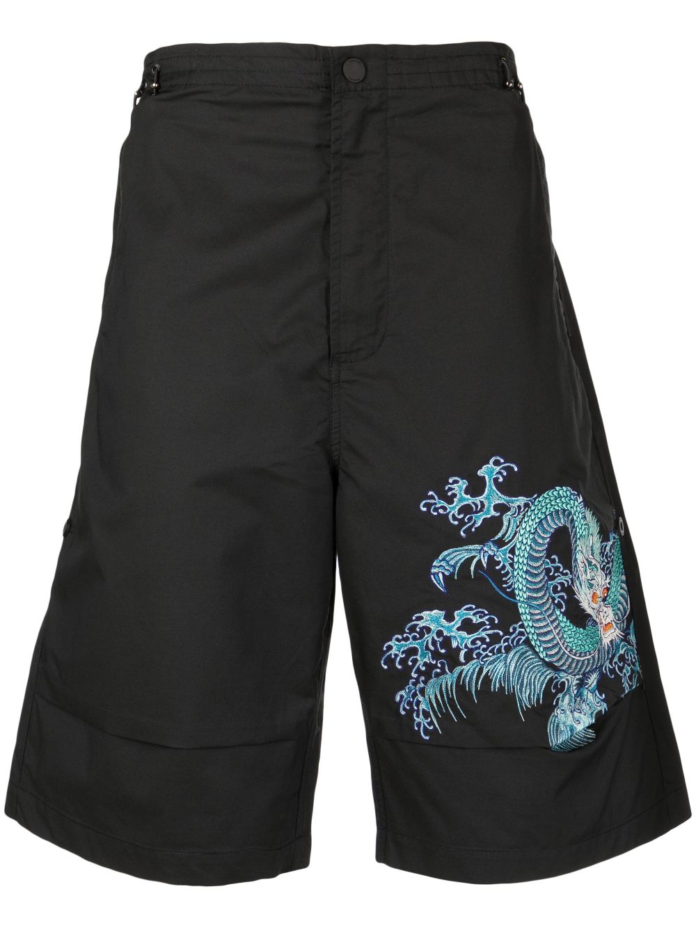 Maison-Kitsune Bermuda Shorts Men Maharishi graphic-print Bermuda Shorts Black