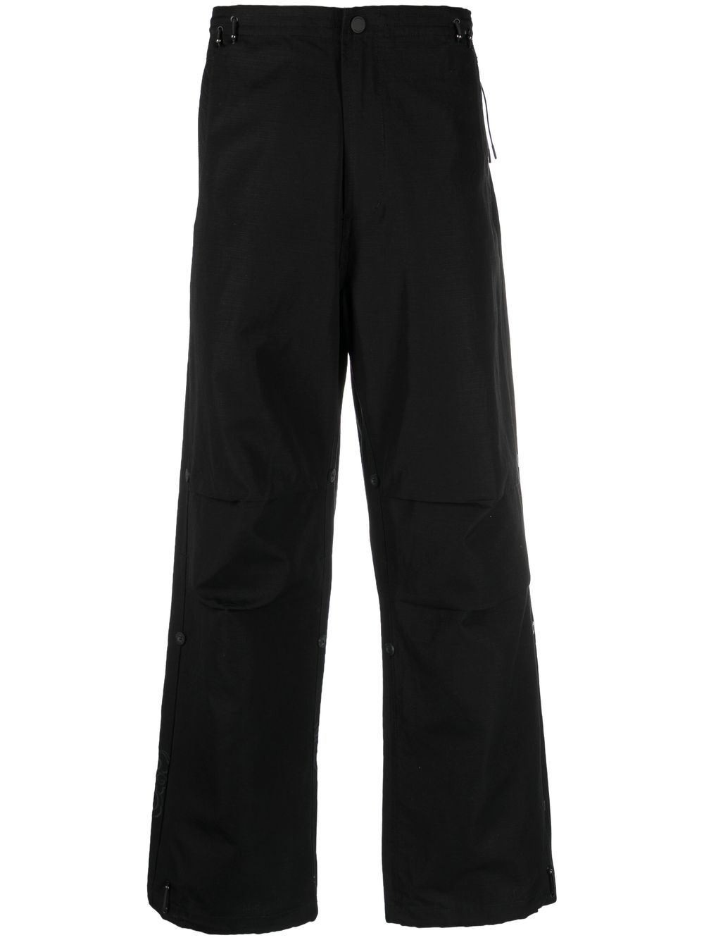 Maison-Kitsune Loose Fit Pants Men Maharishi tonal-print Loose Snopants Trousers Black