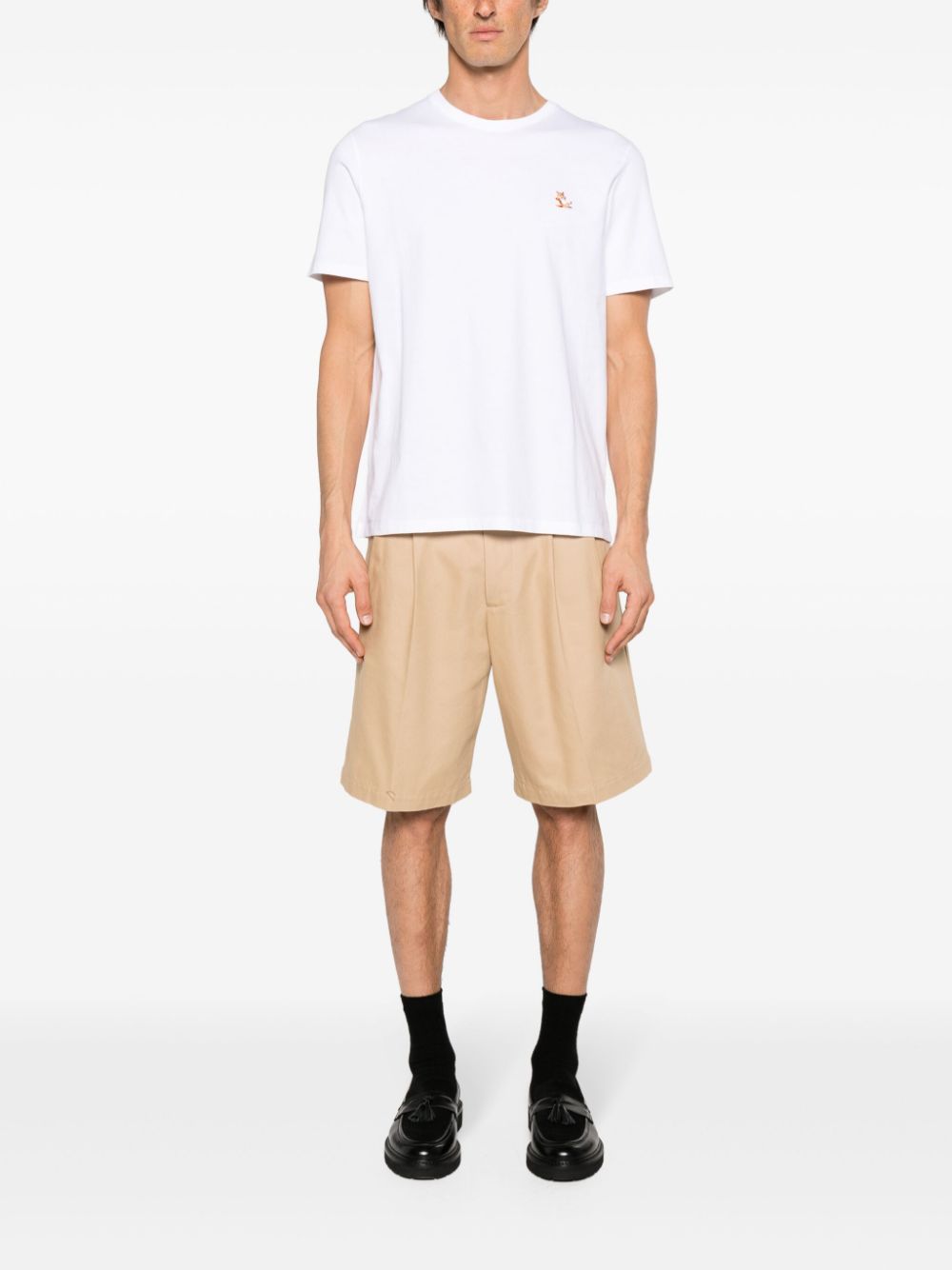 Men T-Shirts Maison-Kitsune Maison Kitsuné Fox-patch Cotton T-shirt White