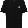 Maison-Kitsune Maison Kitsuné Fox-motif Cotton T-shirt Black Men T-Shirts