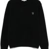 Maison-Kitsune Knitted Sweaters Men Maison Kitsuné fox-motif Sweater Black
