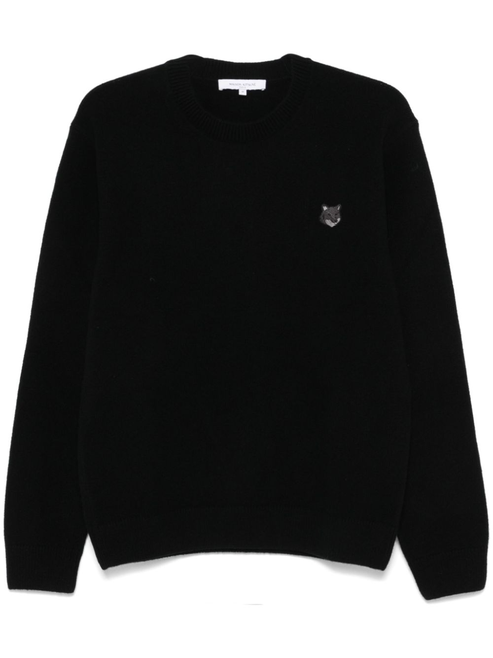 Maison-Kitsune Knitted Sweaters Men Maison Kitsuné fox-motif Sweater Black