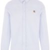Maison Kitsuné Mini Fox Head Shirt Blue Maison-Kitsune Men Shirts