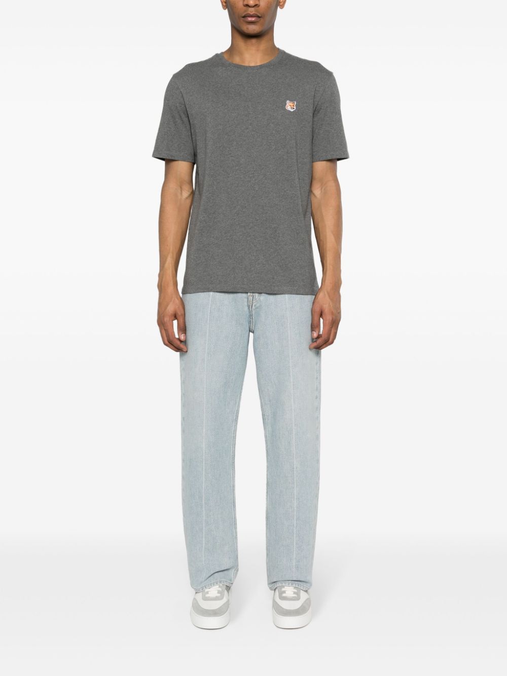 Maison Kitsuné Bold Fox Head Cotton T-shirt Grey Maison-Kitsune Men T-Shirts