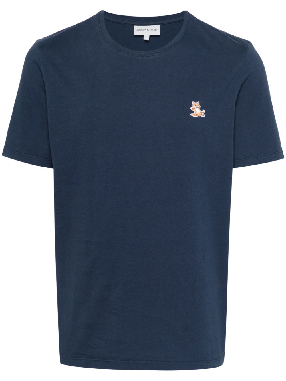 Maison Kitsuné Chillax Fox-appliqué T-shirt Blue Men T-Shirts Maison-Kitsune