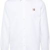 Men Shirts Maison-Kitsune Maison Kitsuné Fox-motif Cotton Shirt White