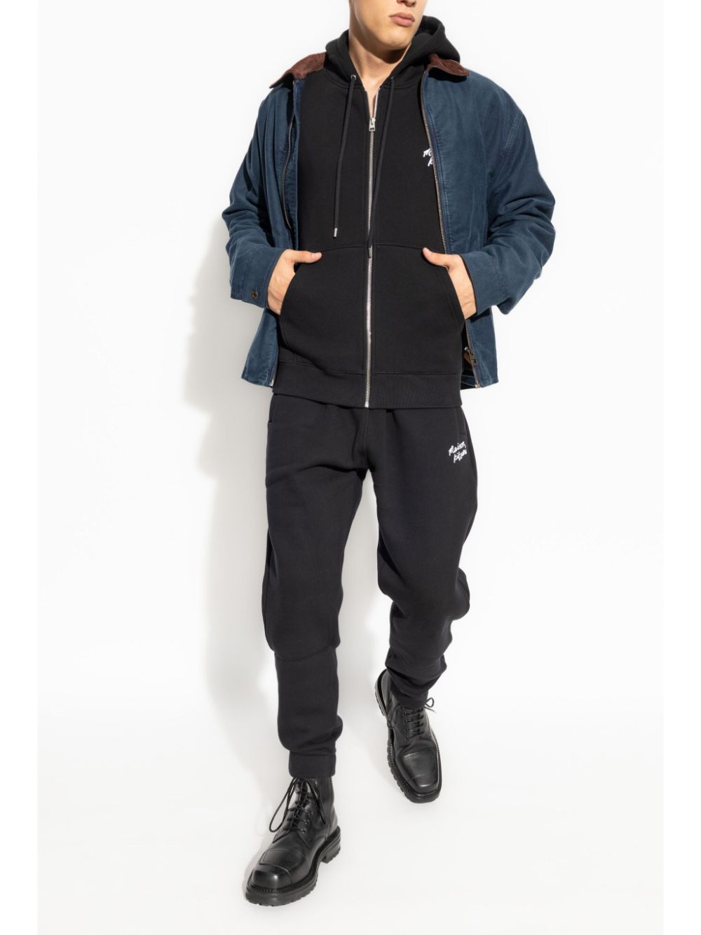 Maison Kitsuné Handwriting Hoodie Black Maison-Kitsune Men Hoodies