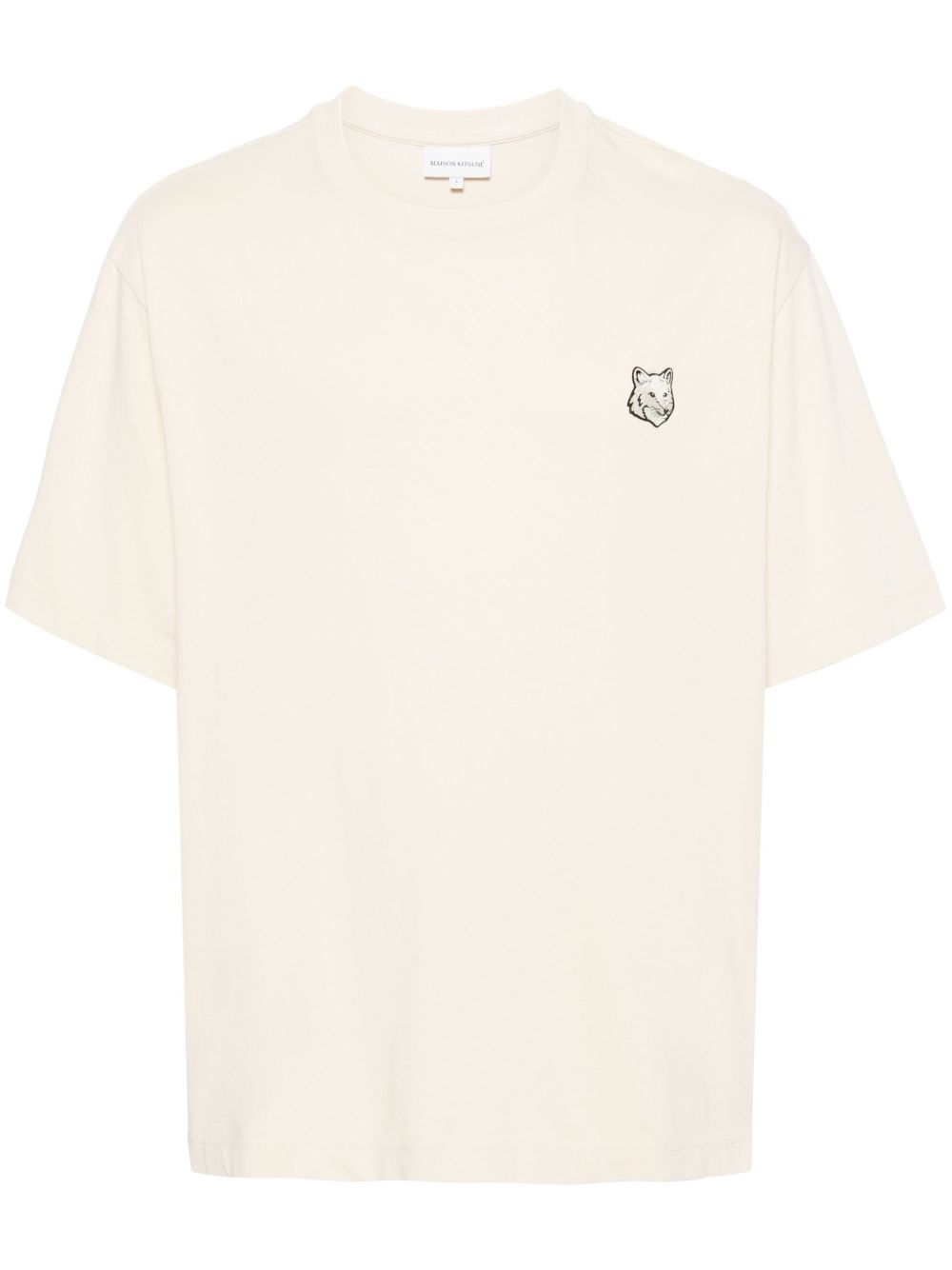 Maison-Kitsune T-Shirts Men Maison Kitsuné Bold Fox Head Cotton T-shirt Neutrals
