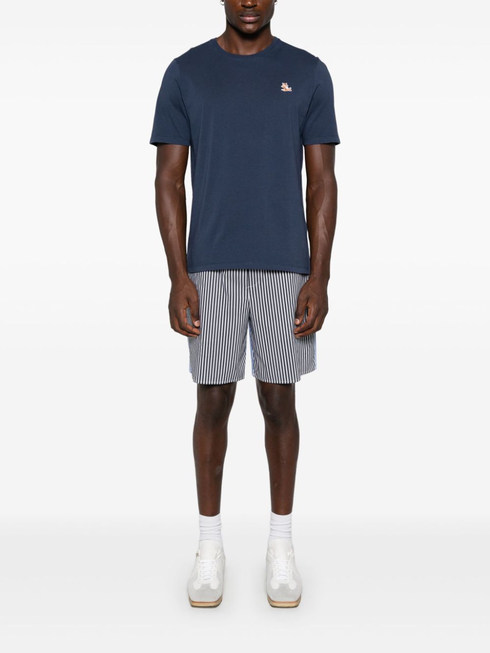 Men T-Shirts Maison-Kitsune Maison Kitsuné Chillax Fox-motif T-shirt Blue