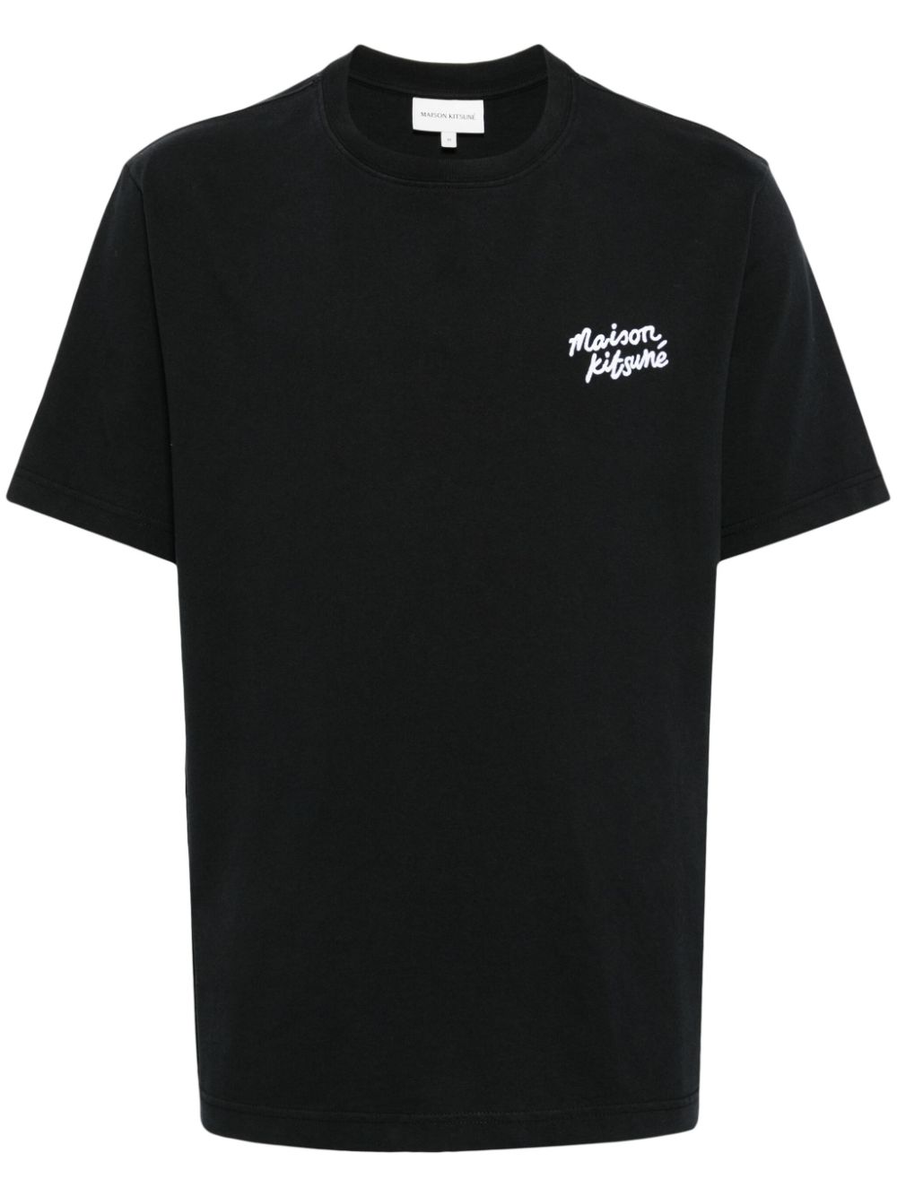 Maison Kitsuné Handwriting-logo Cotton T-shirt Blue Maison-Kitsune Men T-Shirts