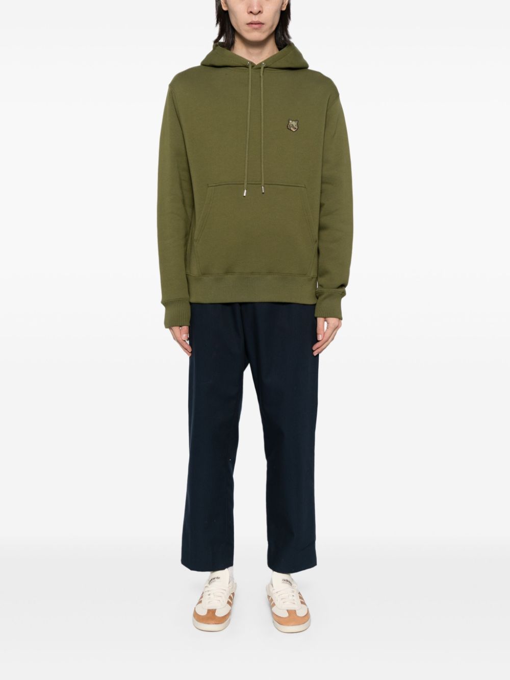 Maison-Kitsune Hoodies Men Maison Kitsuné Bold Fox Head Hoodie Green