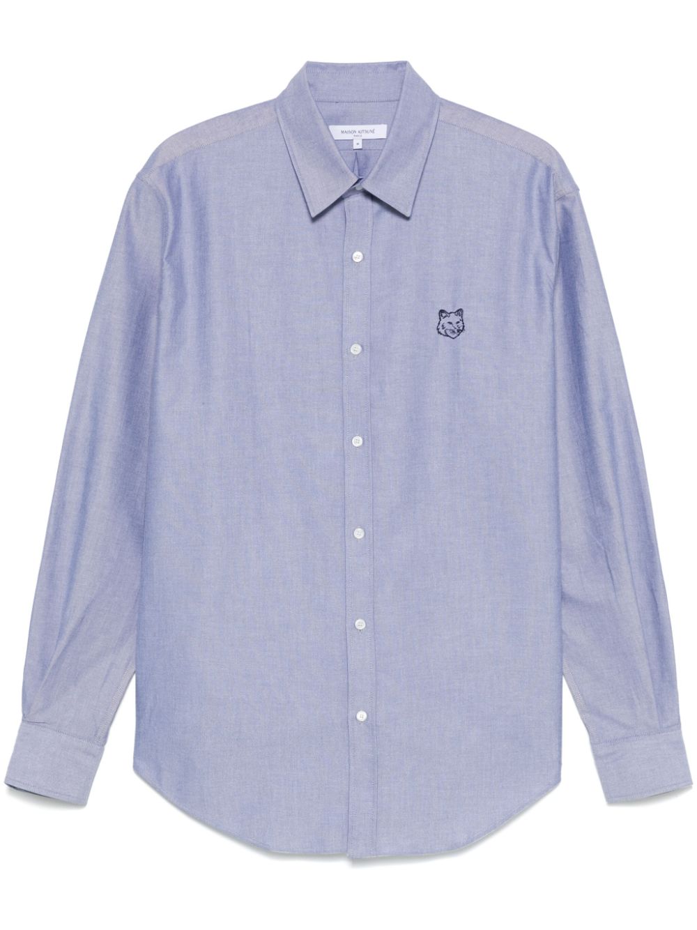 Maison-Kitsune Shirts Men Maison Kitsuné Contour Fox Head Shirt Blue