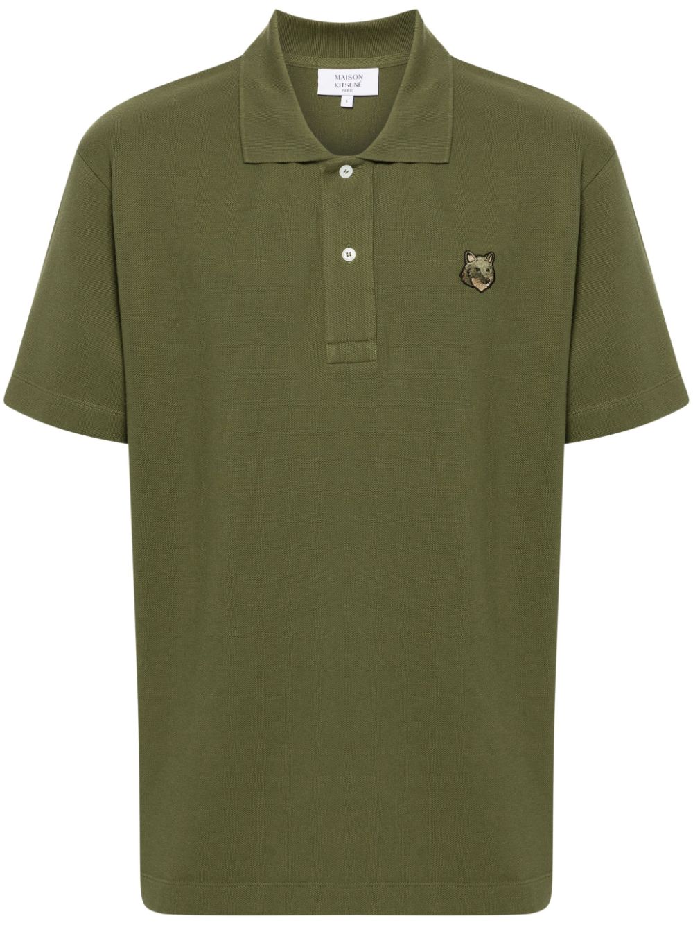 Maison-Kitsune Maison Kitsuné Bold Fox Head Polo Shirt Green Men Polo Shirts