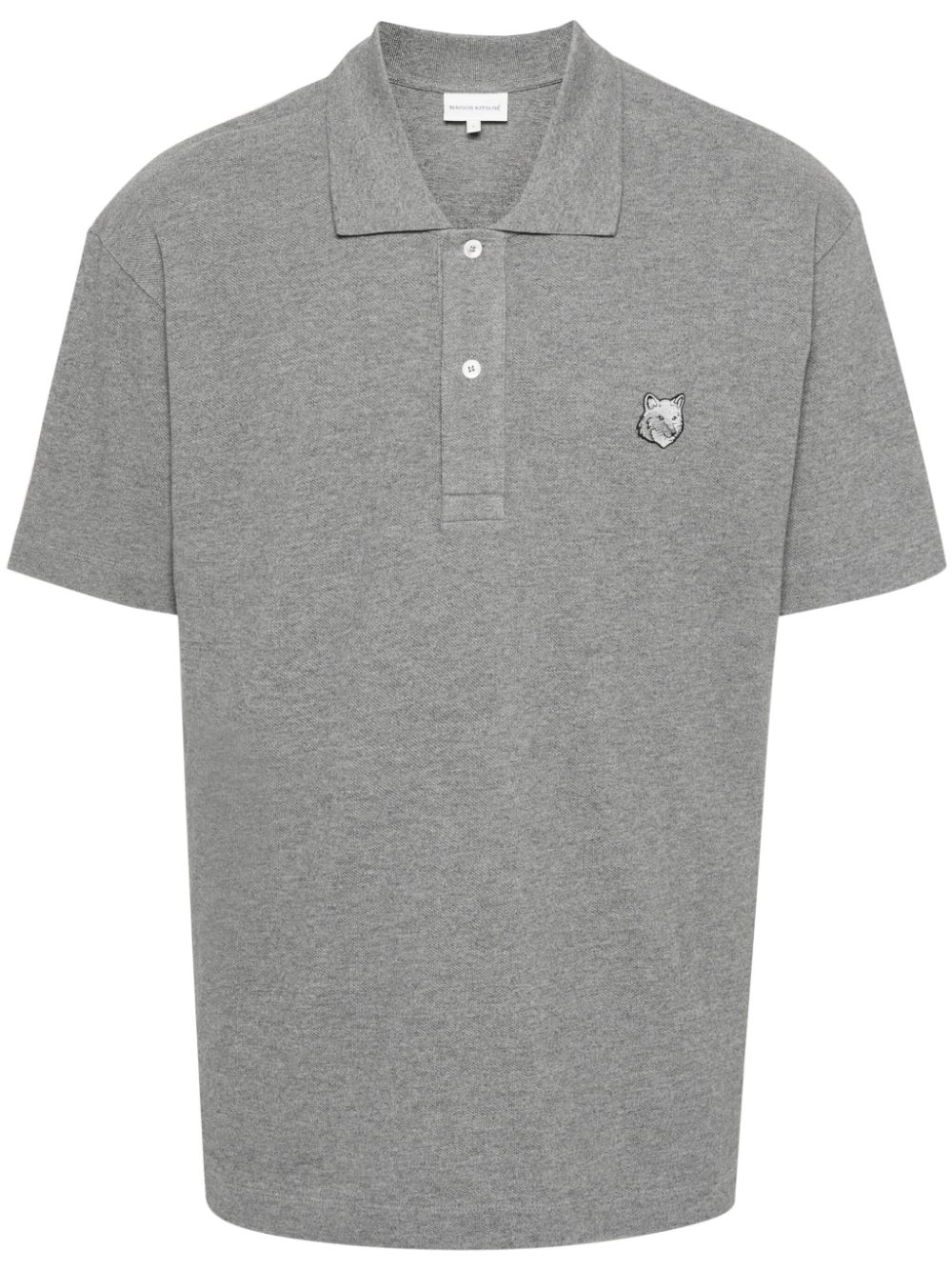 Maison-Kitsune Maison Kitsuné Fox-motif Polo Shirt Grey Men Polo Shirts